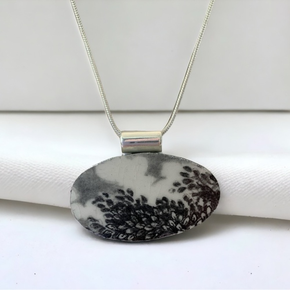 One of a kind broken china necklace